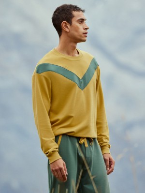 Loungewear Calida 100% Nature Refresh Sweatshirt, Cradle To Cradle Certified® Homme Jaune | UW4075623