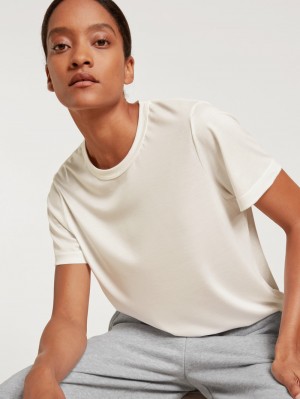 Loungewear Calida Circular Lounge Shirt Short Sleeve, Cradle To Cradle Certified® Femme Blanche | IU3910824