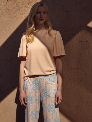 Loungewear Calida Favourites Balance Shirt Short Sleeve Femme Peach Parfait | AQ1327504