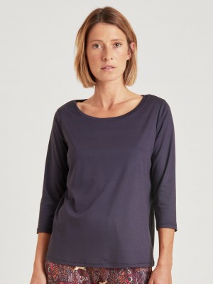 Loungewear Calida Favourites Butterfly 3/4 Shirt Femme Nightshade | DT0892564