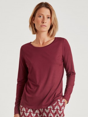 Loungewear Calida Favourites Butterfly Shirt Long Sleeve Femme Rouge | YR5197320