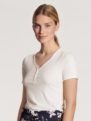 Loungewear Calida Favourites Dreams Shirt Short Sleeve Femme Blanche | LD6058129