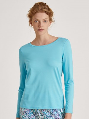 Loungewear Calida Favourites Energy Shirt Long Sleeve Femme Bleu | HZ9316520