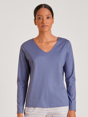 Loungewear Calida Favourites Lavender Shirt Long Sleeve Femme Violette | NZ8576240