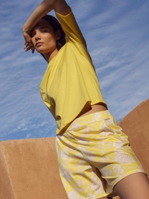Loungewear Calida Favourites Light Shirt Short Sleeve Femme Jaune | FO0579134