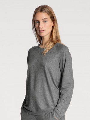 Loungewear Calida Favourites Lounge Shirt Long Sleeve, French Terry Femme Grise | AY2754908