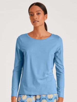 Loungewear Calida Favourites Paisley Shirt Long Sleeve Femme Bleu | NB0154739