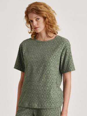 Loungewear Calida Lounge Healing Shirt Short Sleeve Femme Vert | HD9275103