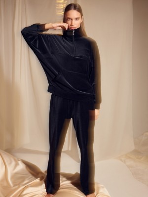 Loungewear Calida Lounge Seduction Sweater Long-sleeve Femme Schwarz | HD9362471
