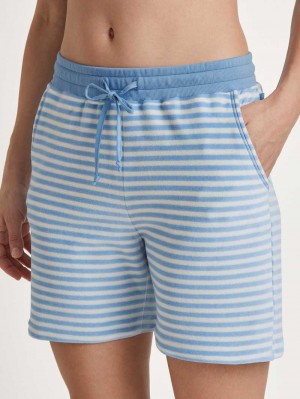 Loungewear Calida Lounge Velours Shorts Femme Endless Sky | YW2604138