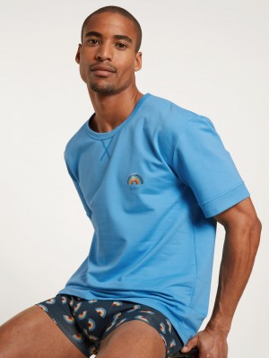 Loungewear Calida Love Capsule Shirt Short Sleeve Homme Bleu | RP5906327