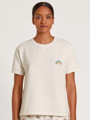 Loungewear Calida Love Capsule Shirt Short Sleeve Femme Blanche | BS1387964