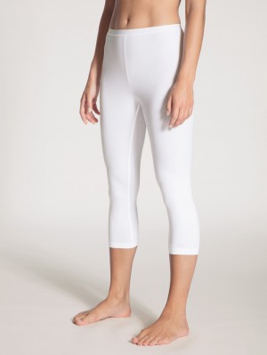Loungewear Calida Natural Comfort 3/4 Leggings Femme Weiss | YO0195643