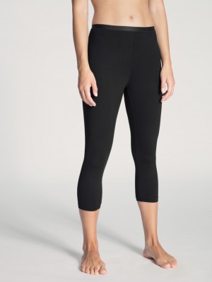 Loungewear Calida Natural Comfort 3/4 Leggings Femme Schwarz | JM7684012