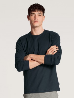 Loungewear Calida Remix Basic Sleep Shirt Long Sleeve Homme Noir | XA3764985