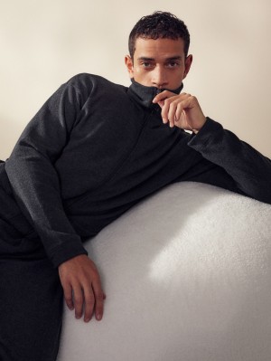 Loungewear Calida Rmx Lounge Time Off Jacket Homme Anthrazit Melé | ET8915347