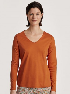 Loungewear Calida Special Shirt Long Sleeve Femme Smoked Paprika | EK7234690