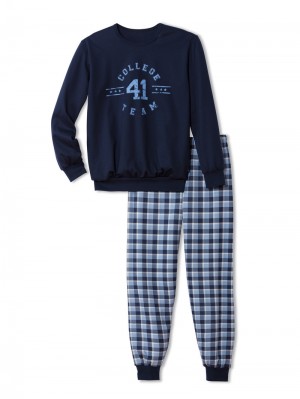 Pyjama Calida Boys Nights Pyjama With Cuff Enfant Bleu | DC5129784