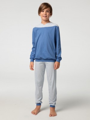 Pyjama Calida Boys Youngster Pyjama With Cuff Enfant Bleu | TZ0863712