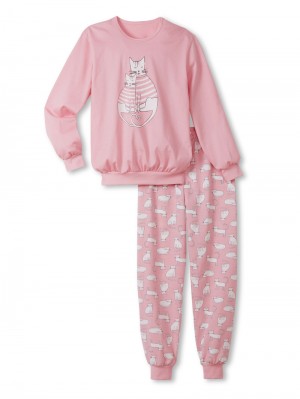 Pyjama Calida Kids Cat Pyjama With Cuff Enfant Corail | AS3965028