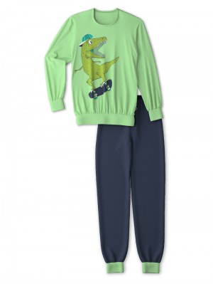Pyjama Calida Kids Dino Pyjama With Cuff Enfant Vert | GI3940756