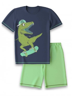 Pyjama Calida Kids Dino Short Pyjama Enfant Bleu | CR9864307