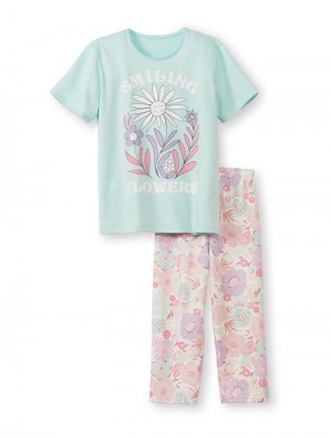 Pyjama Calida Kids Flowers 3/4 Pyjama Enfant Bleu | NC7153042