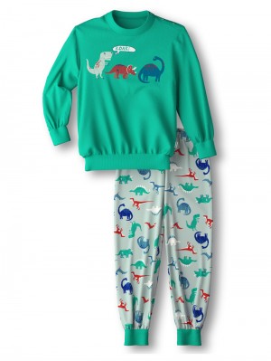 Pyjama Calida Toddlers Dino Pyjama With Cuff Enfant Vert | UH0173492