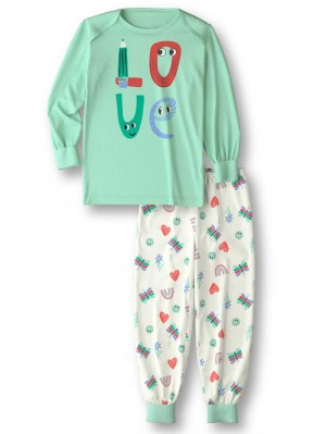 Pyjama Calida Toddlers Doodle Pyjama With Cuff Enfant Vert | WV6073812
