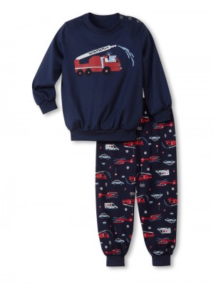 Pyjama Calida Toddlers Fireman Pyjama With Cuff Enfant Bleu | YD7319485
