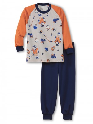 Pyjama Calida Toddlers Hockey Pyjama With Cuff Enfant Smoked Paprika | UH5921703