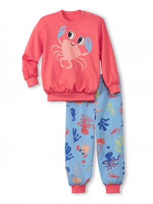 Pyjama Calida Toddlers Ocean Pyjama With Cuff Enfant Noir Corail | QB7834601