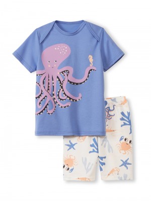 Pyjama Calida Toddlers Sea Short Pyjama Enfant Persian Jewel | VY3072596