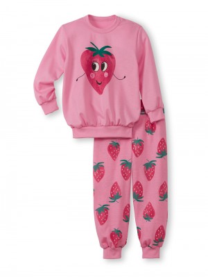Pyjama Calida Toddlers Strawberry Pyjama With Cuff Enfant Rose | RO9142036