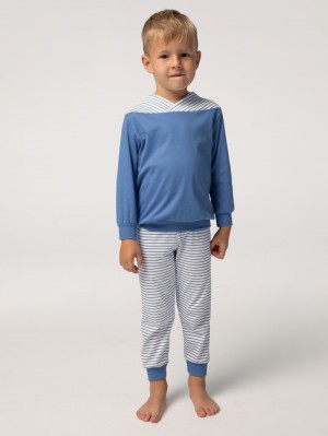Pyjama Calida Toddlers Youngster Pyjama With Cuff Enfant Bleu | TF5934167