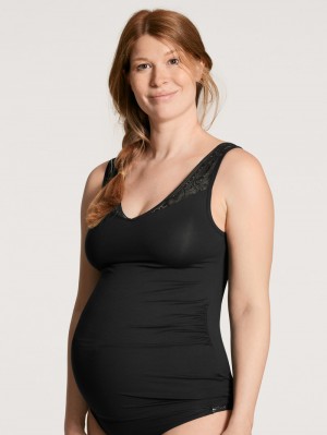 Sous Vêtement Calida 100% Nature Mum Singlet, Cradle To Cradle Certified® Femme Noir | JL0915846