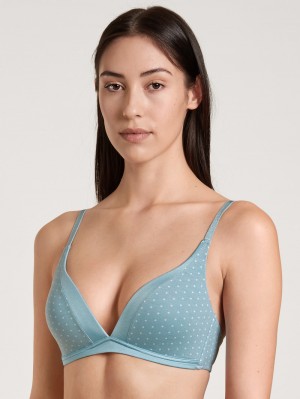 Sous Vêtement Calida Cate Print Triangle Soft Bra With Cup Femme Bleu | BM1796052