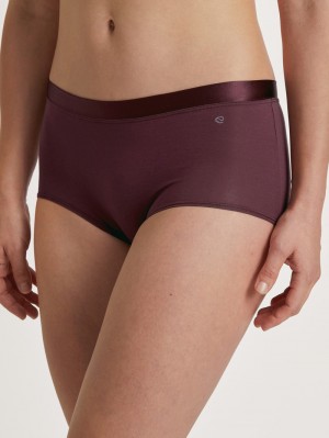 Sous Vêtement Calida Cate Shorty Regular Cut Femme Bleu Royal Rouge | MG0689312