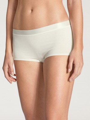 Sous Vêtement Calida Cate Shorty Regular Cut Femme Alabaster Crème | SG9621735
