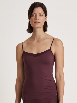 Sous Vêtement Calida Cate Spaghetti Top Femme Bleu Royal Rouge | VQ4619830