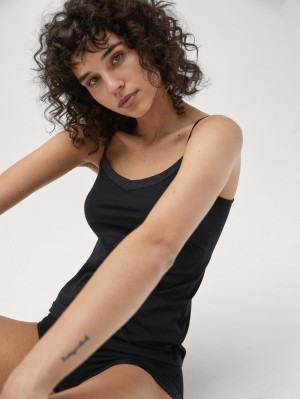 Sous Vêtement Calida Cate Spaghetti Top Femme Schwarz | JM3645912