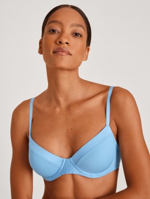 Sous Vêtement Calida Cate T-shirt Bra Femme Bleu | GI3157948
