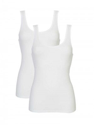Sous Vêtement Calida Classic Tank Top, Two-pack Femme Blanche | DR9125638