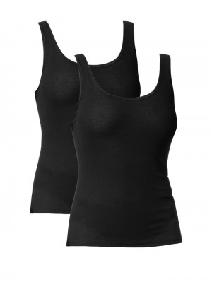 Sous Vêtement Calida Classic Tank Top, Two-pack Femme Noir | QV4602198
