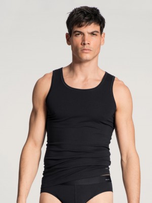 Sous Vêtement Calida Cotton Code Athletic Shirt Homme Schwarz | EF1804526