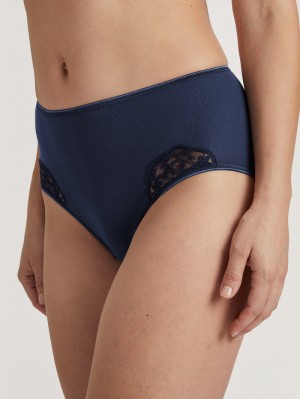 Sous Vêtement Calida Cotton Desire Midi Brief Femme Bleu | LV5086273