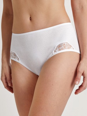 Sous Vêtement Calida Cotton Desire Midi Brief Femme Weiss | RE1372954