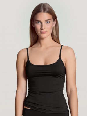 Sous Vêtement Calida Eco Sense Spaghetti Top Femme Schwarz | VS5031742