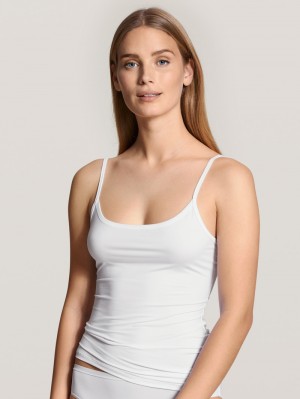 Sous Vêtement Calida Eco Sense Spaghetti Top Femme Weiss | NJ8164950