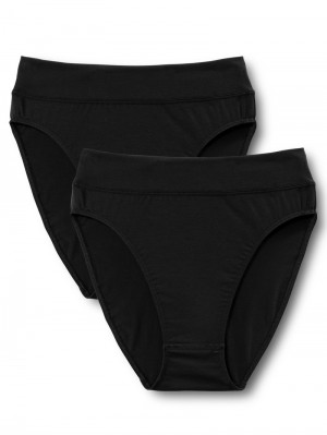Sous Vêtement Calida Elastic Duopack Brief Soft Waistband, High Waist Femme Schwarz | FB1428753